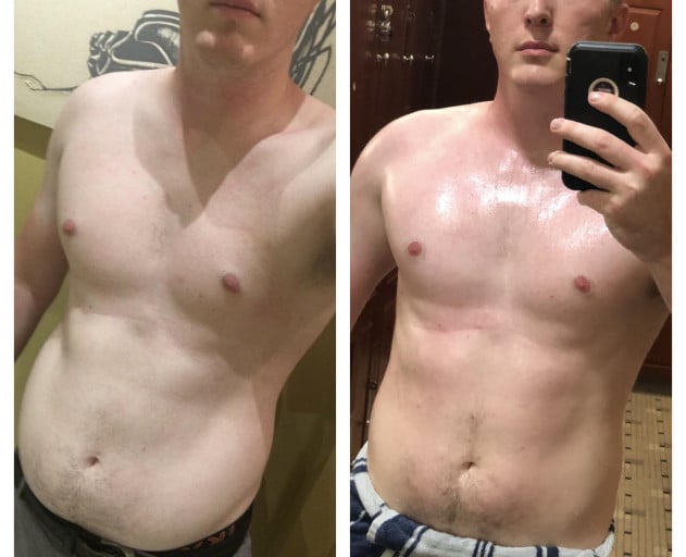 5'7 Male Progress Pics of 20 lbs Weight Loss 230 lbs to 210 lbs