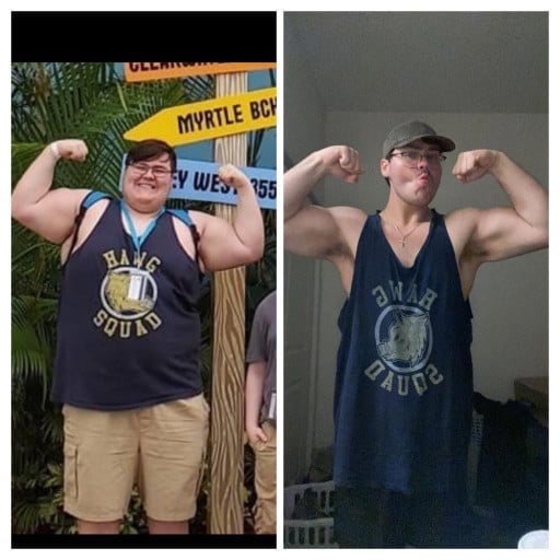 Before and After 120 lbs Weight Loss 5 foot 11 Male 360 lbs to 240 lbs