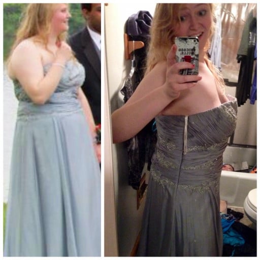 5'10 Female Before and After 45 lbs Weight Loss 240 lbs to 195 lbs