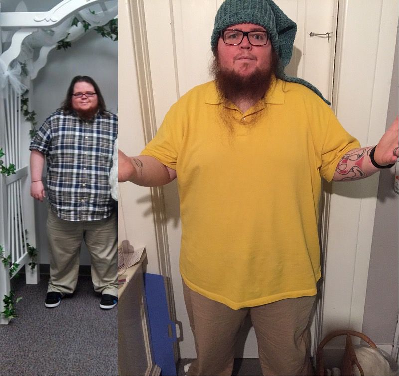 6 foot Male Before and After 125 lbs Fat Loss 500 lbs to 375 lbs