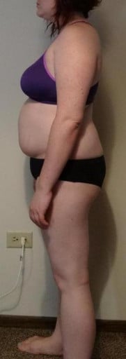 A photo of a 5'4" woman showing a snapshot of 180 pounds at a height of 5'4