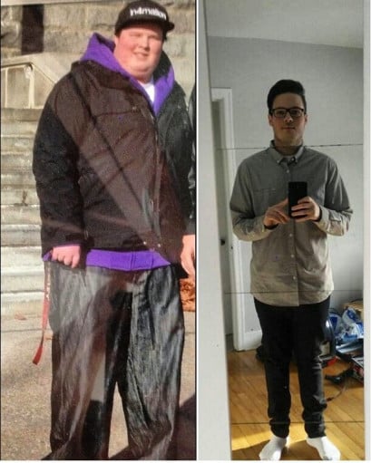 A photo of a 6'0" man showing a weight cut from 367 pounds to 199 pounds. A total loss of 168 pounds.