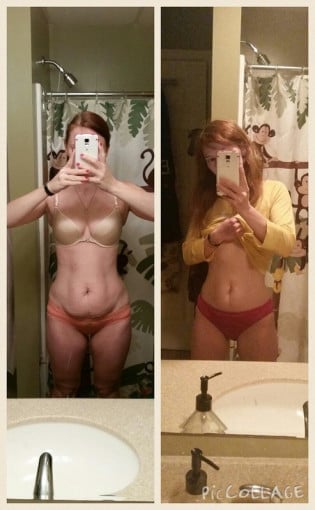 A progress pic of a person at 107 lbs