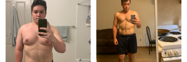 5'6 Male 70 lbs Fat Loss Before and After 235 lbs to 165 lbs