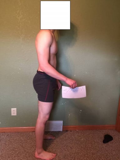 A progress pic of a 5'11" man showing a snapshot of 175 pounds at a height of 5'11