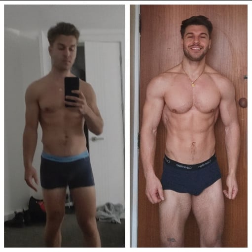 5 lbs Weight Gain Before and After 5 feet 10 Male 160 lbs to 165 lbs