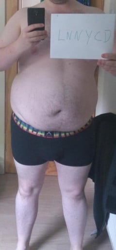 A progress pic of a 5'8" man showing a snapshot of 245 pounds at a height of 5'8