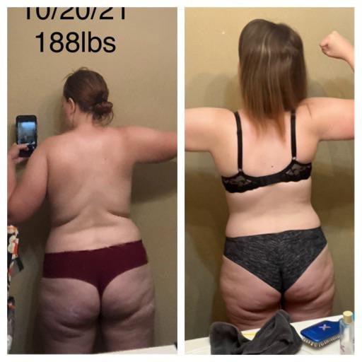 5 feet 5 Female 42 lbs Fat Loss Before and After 220 lbs to 178 lbs
