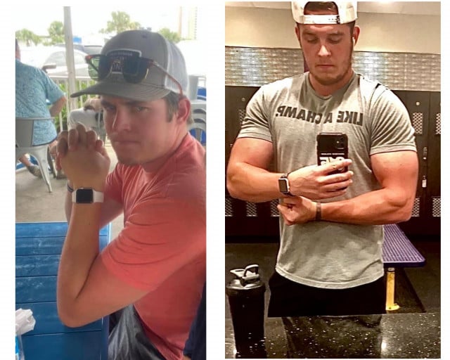 Before and After 21 lbs Weight Loss 5 feet 11 Male 206 lbs to 185 lbs