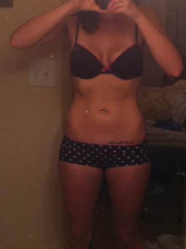 A photo of a 5'10" woman showing a snapshot of 156 pounds at a height of 5'10