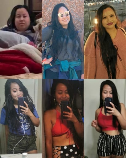 120 lbs Fat Loss Before and After 5'3 Female 240 lbs to 120 lbs