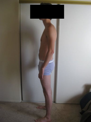 A progress pic of a 6'3" man showing a snapshot of 160 pounds at a height of 6'3