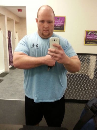 A picture of a 6'2" male showing a muscle gain from 450 pounds to 460 pounds. A net gain of 10 pounds.