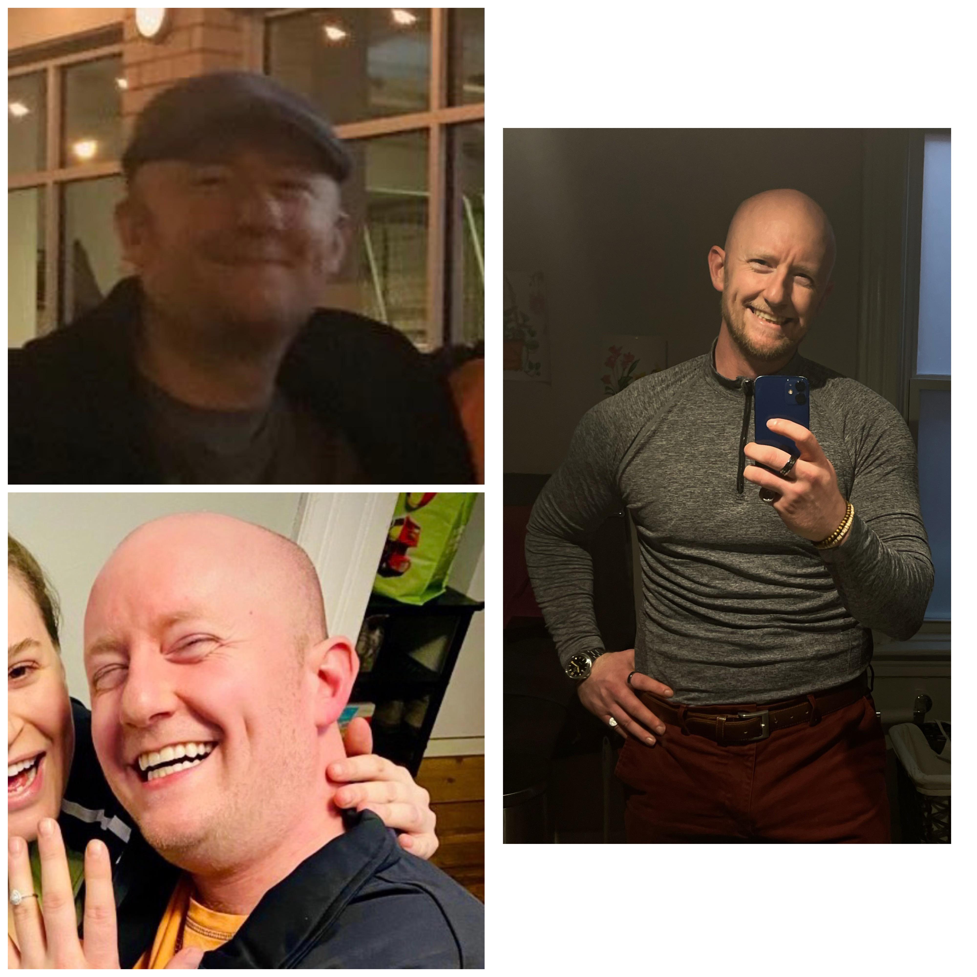 6'3 Male Before and After 30 lbs Fat Loss 280 lbs to 250 lbs