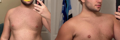 5 feet 11 Male 55 lbs Fat Loss Before and After 255 lbs to 200 lbs
