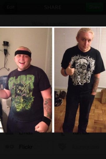 A picture of a 6'0" male showing a weight loss from 271 pounds to 228 pounds. A respectable loss of 43 pounds.