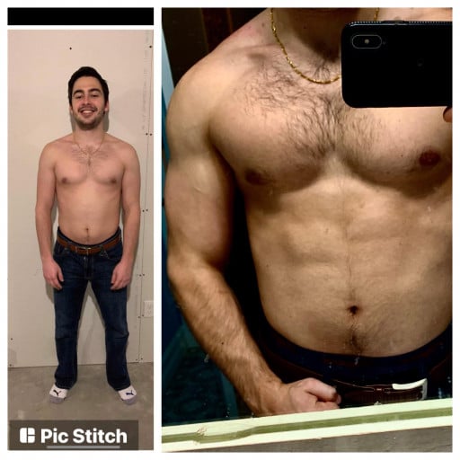 Progress Pics of 9 lbs Muscle Gain 5 foot 7 Male 153 lbs to 162 lbs