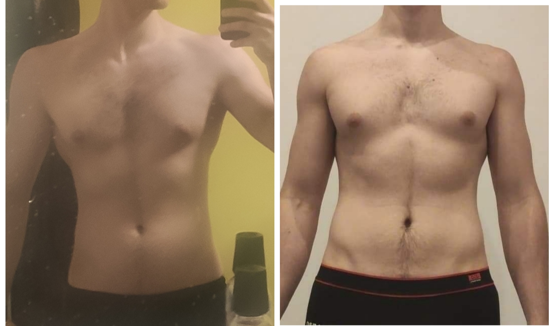 6'2 Male 11 lbs Muscle Gain Before and After 165 lbs to 176 lbs