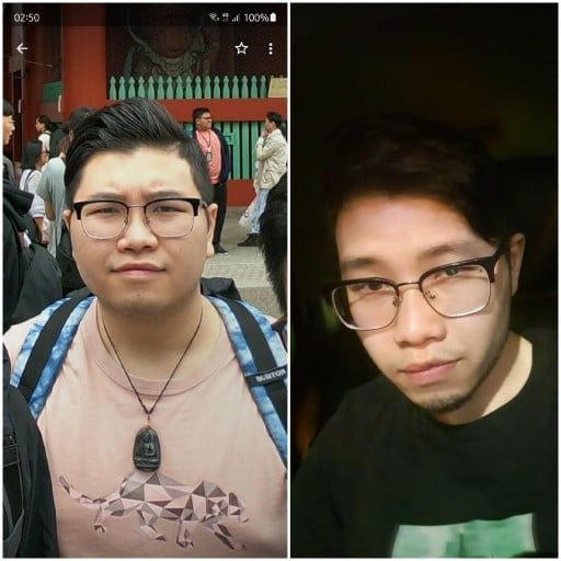 Before and After 50 lbs Weight Loss 5 feet 5 Male 196 lbs to 146 lbs