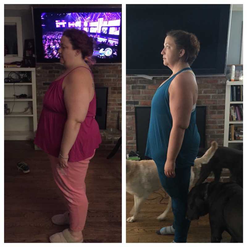 5 foot 4 Female 65 lbs Fat Loss Before and After 284 lbs to 219 lbs