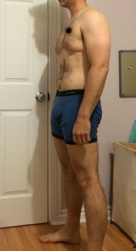 A photo of a 5'8" man showing a snapshot of 163 pounds at a height of 5'8