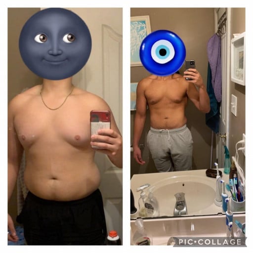 65 lbs Weight Loss Before and After 6 foot 1 Male 260 lbs to 195 lbs