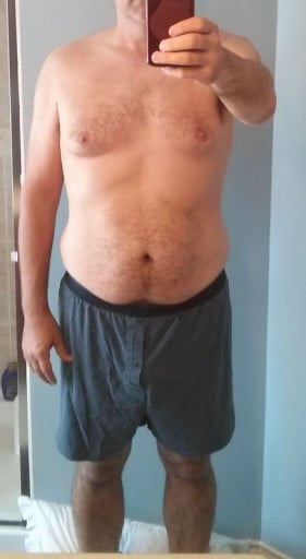 A progress pic of a 6'0" man showing a snapshot of 217 pounds at a height of 6'0