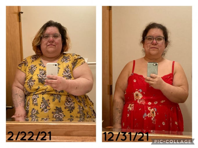 5 feet 3 Female Before and After 141 lbs Weight Loss 430 lbs to 289 lbs