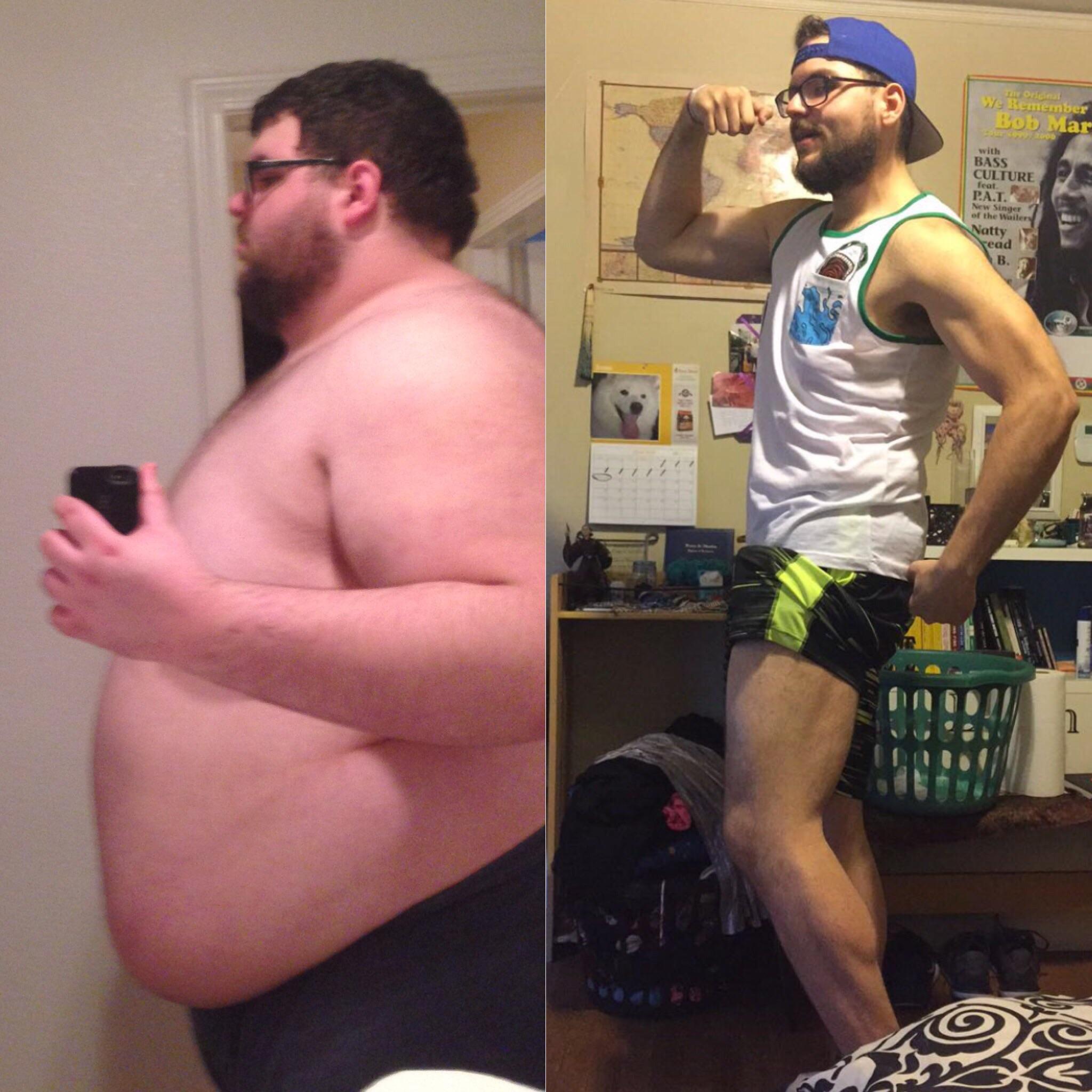 223 lbs Fat Loss Before and After 6'2 Male 440 lbs to 217 lbs