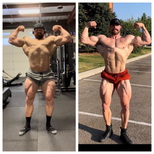 6 feet 2 Male Before and After 44 lbs Fat Loss 285 lbs to 241 lbs