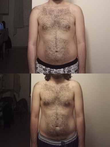 5 foot 8 Male Progress Pics of 10 lbs Fat Loss 168 lbs to 158 lbs