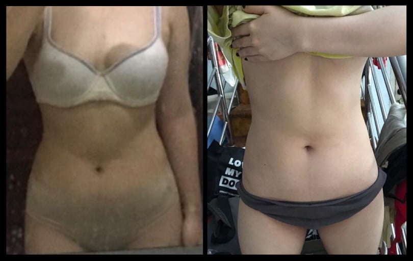 5 foot 3 Female Before and After 8 lbs Weight Loss 116 lbs to 108 lbs