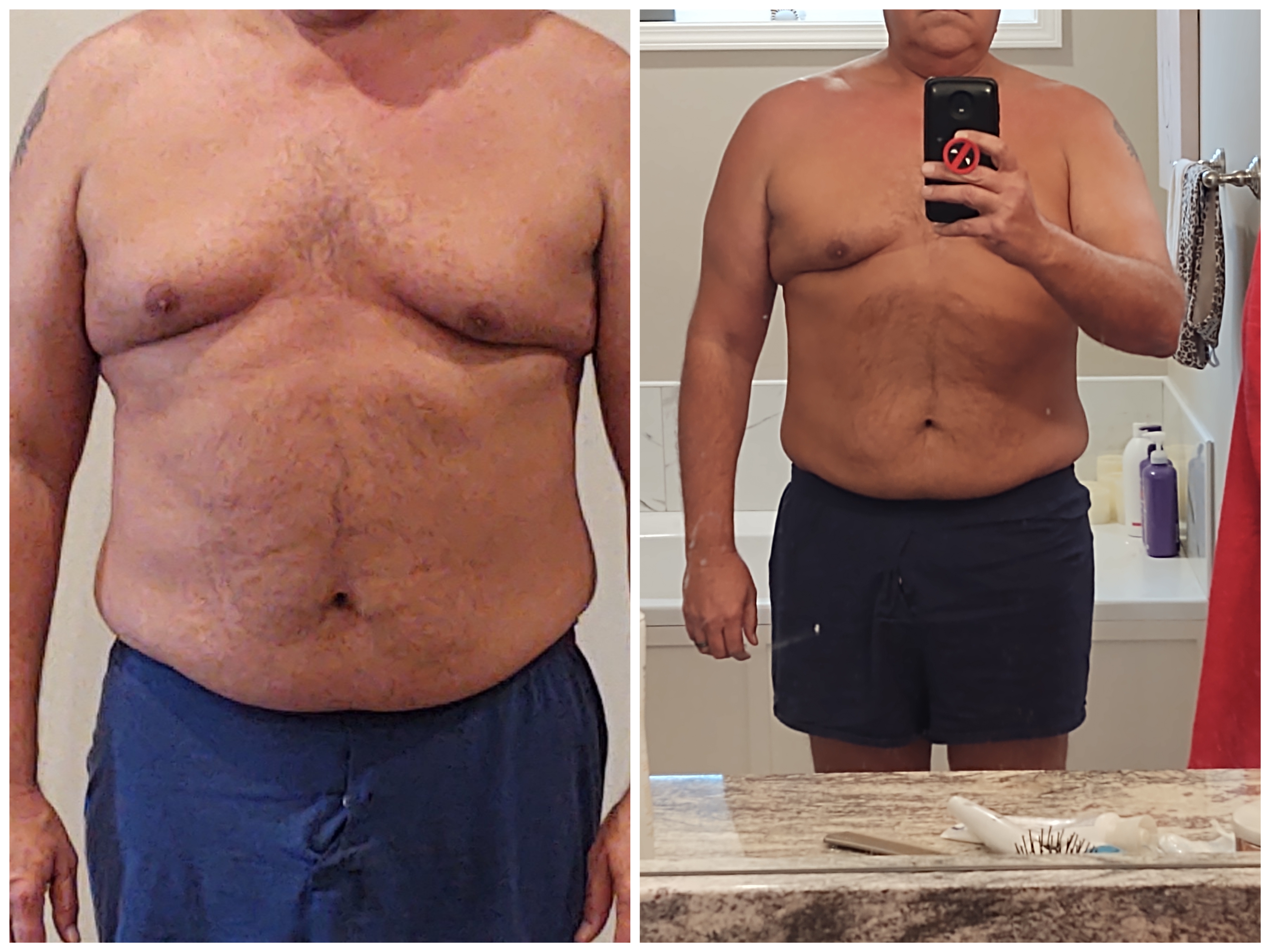 18 lbs Weight Loss 6 foot Male 262 lbs to 244 lbs