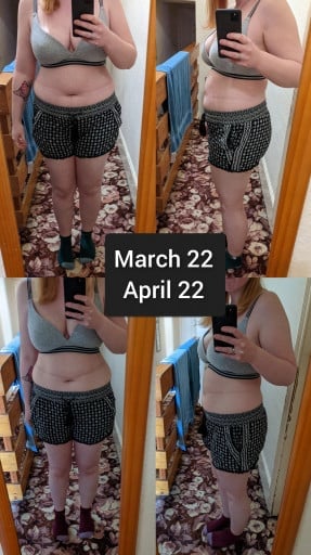 Progress Pics of 7 lbs Fat Loss 5 foot 3 Female 156 lbs to 149 lbs
