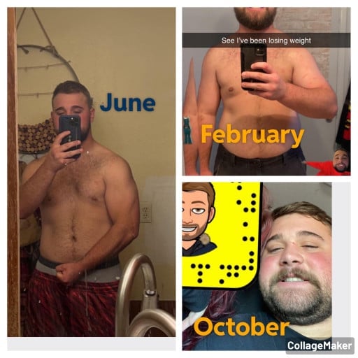 6'2 Male Progress Pics of 80 lbs Fat Loss 300 lbs to 220 lbs