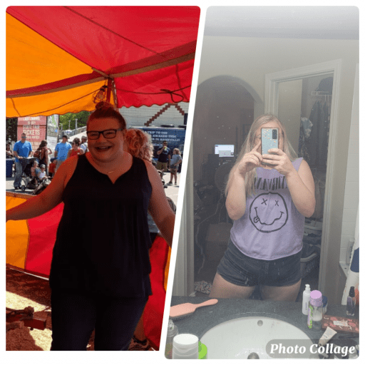 5 foot 4 Female Progress Pics of 76 lbs Fat Loss 261 lbs to 185 lbs