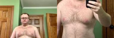 Before and After 30 lbs Fat Loss 5 foot 6 Male 220 lbs to 190 lbs
