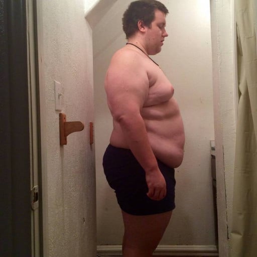 A progress pic of a person at 370 lbs