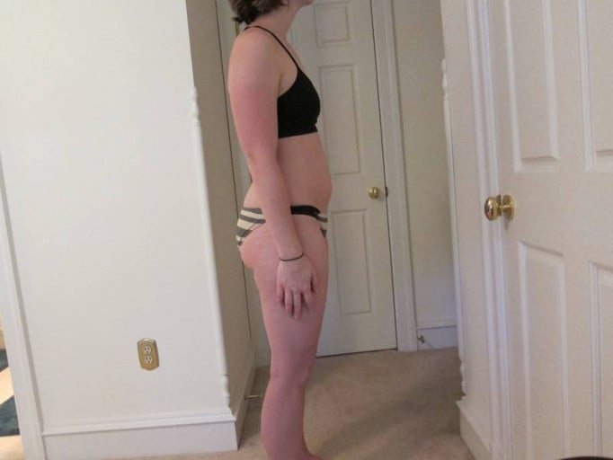 A picture of a 5'9" female showing a snapshot of 152 pounds at a height of 5'9