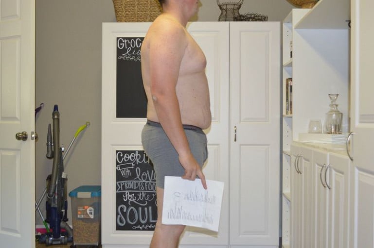 A picture of a 6'0" male showing a snapshot of 238 pounds at a height of 6'0
