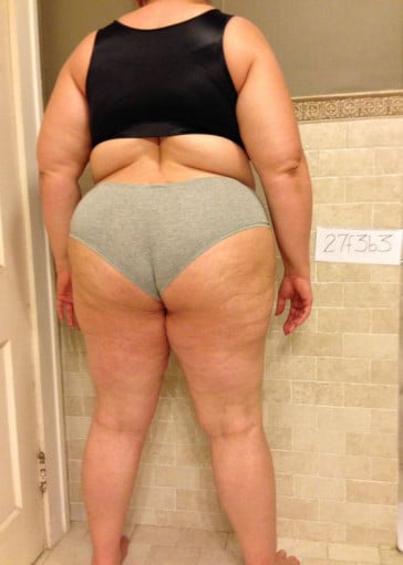 A progress pic of a 5'8" woman showing a snapshot of 279 pounds at a height of 5'8