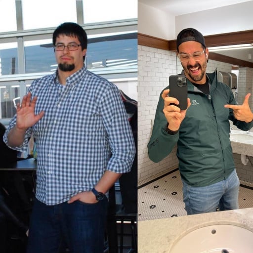 61 lbs Weight Loss Before and After 6 foot 4 Male 272 lbs to 211 lbs