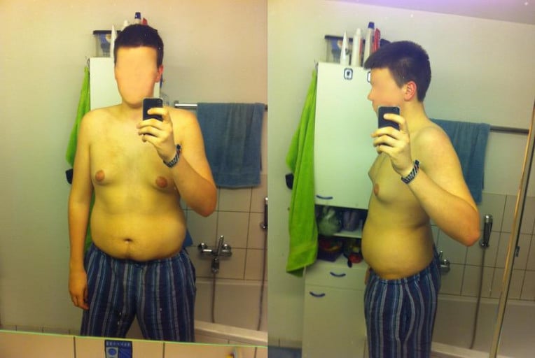 A photo of a 6'5" man showing a weight loss from 270 pounds to 230 pounds. A respectable loss of 40 pounds.