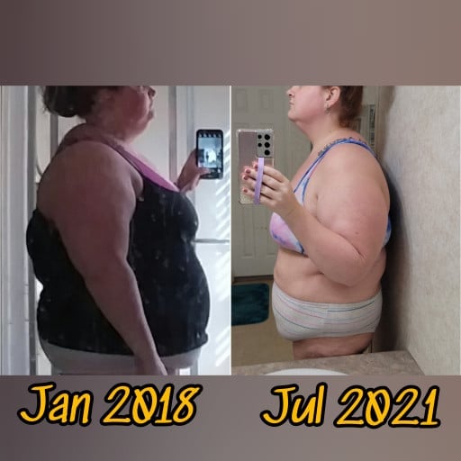 5 feet 7 Female Before and After 100 lbs Weight Loss 350 lbs to 250 lbs
