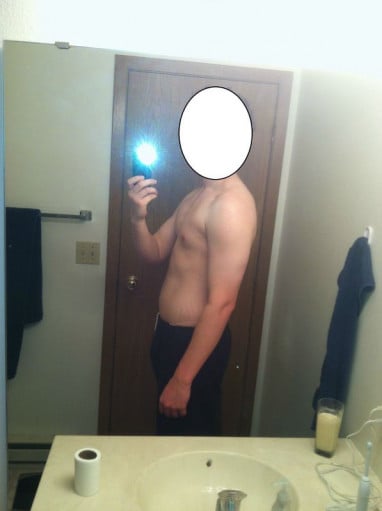 A progress pic of a 6'4" man showing a weight reduction from 275 pounds to 198 pounds. A respectable loss of 77 pounds.