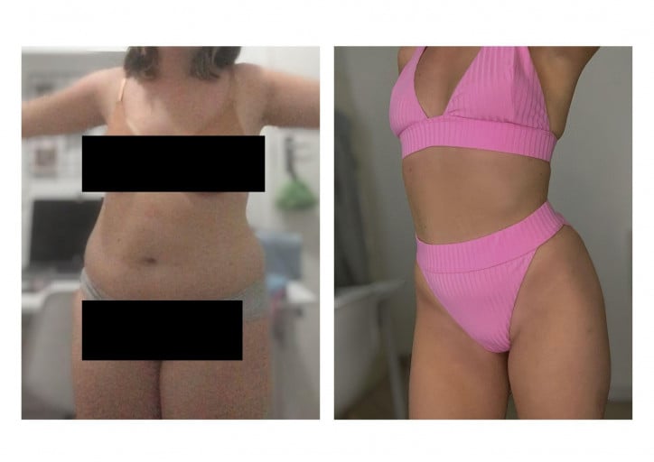 53 lbs Fat Loss 5 feet 1 Female 165 lbs to 112 lbs