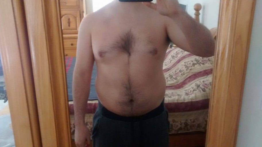 Before and After 20 lbs Fat Loss 5'8 Male 205 lbs to 185 lbs