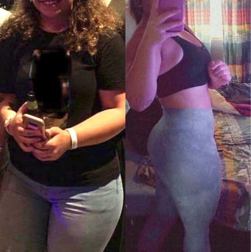 Progress Pics of 40 lbs Fat Loss 5'4 Female 195 lbs to 155 lbs