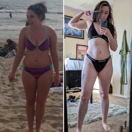 10 lbs Weight Loss Before and After 5 foot 6 Female 150 lbs to 140 lbs
