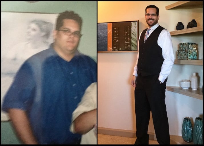 6 foot 4 Male Before and After 172 lbs Fat Loss 410 lbs to 238 lbs